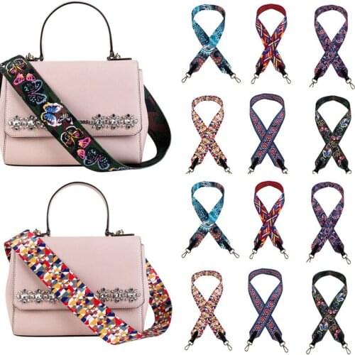 Colored Belt Bags Strap Accessories for Women Rainbow Adjustable Shoulder Hanger Handbag Straps Decorative Handle chain bag
