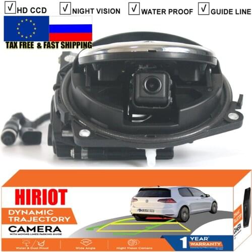 For VW Golf 6 7 MK7 6 Passat CC B6 B7 B8 Polo Flip Logo Emblem Camera Badge Rotating Flipping Camera Dynamic Trajectory Line CCD