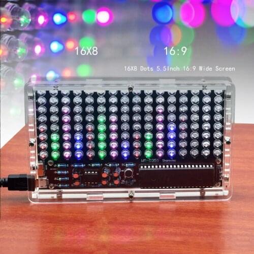 DIY electronic kit misic Spectrum display 16X8LED 5.5inch Voice sensor DIY sodering kit