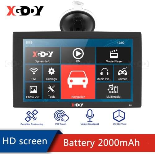 XGODY Inch Car GPS Navigation 256MB 8GB Bluetooth Touch Screen Truck GPS Navigators information Warning 2020 Europe America Map