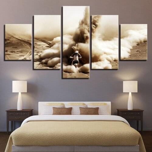 HD Printed Abstract Modern Canvas Wall Art Modular 5 Panel Motorcycle Poster Frame Pictures Home Decor Living Room Painting