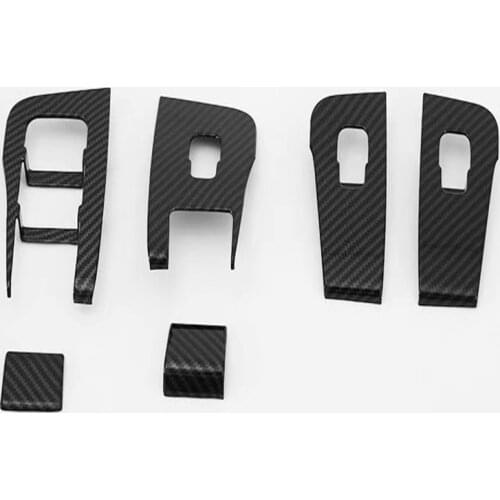 Modely Buttons For Tesla Model 3 2021 Accessories Carbon Fiber ABS Window Lifter Switch Decorative Cover Sticker Tesla Model Y