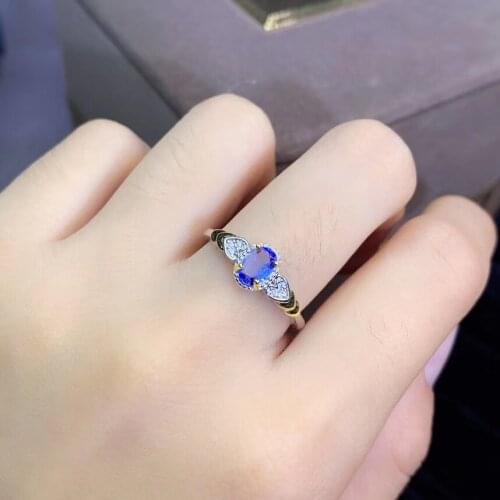 Best Gift Real Natural Tanzanite Ring luxury ring Free shipping gemstone 925 sterling silver Fine jewelry