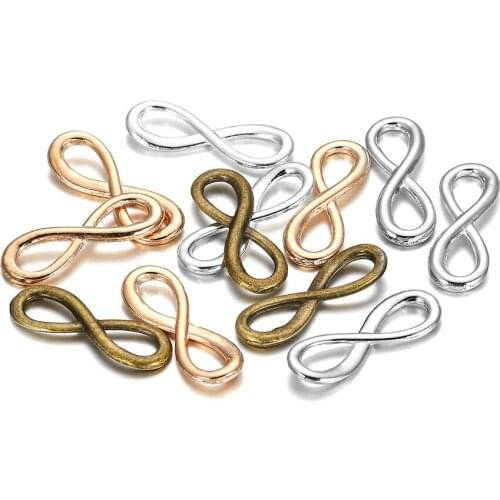 30pcs/lot 23*7.7mm Metal Infinity Symbol Connectors Clasps Charms For DIY Bracelet Necklace Jewelry Making Findings Accessories