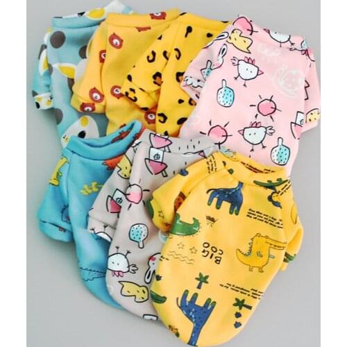 Dog Cute Cartoon Clothes Autumn And Winter Clothes Teddy Law Fighting Small Dog Puppies Cat Fleece Warm Sweater Pet Supplies