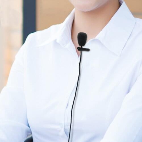 Mini Portable 2m 3.5mm Jack Clip-on Lapel Lavalier Condenser Mic Wired Microphone For IPhone IPad Android Smartphone DSLRCamera