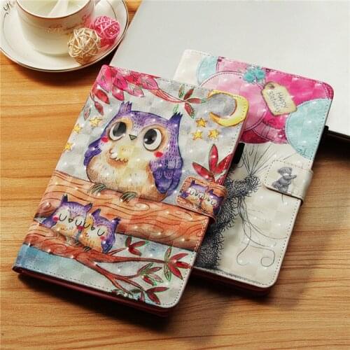 Fashion Print PU Leather Case For Samsung Galaxy Tab A A2 2018 10.5" T590 T595 T597 Cover Tablet Case Smart wallet Stand holder