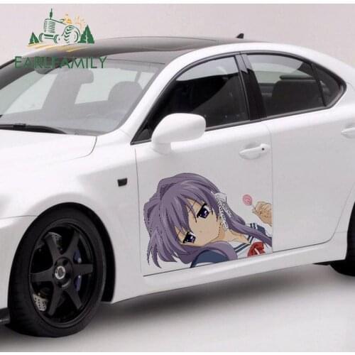 EARLFAMILY 43cm x 30.1cm For Anime Car Stickers Scratch-Proof Decal Waterproof Sunscreen Motorcycle Car Door Protector Decor