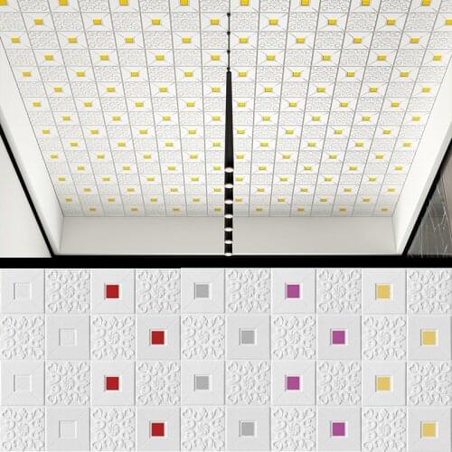 70x70cm 3D Stereo Foam Wall Stickers Roof Self Adhesive Wallpaper Panel Home Decor Living Room Bedroom Children Room Decoration