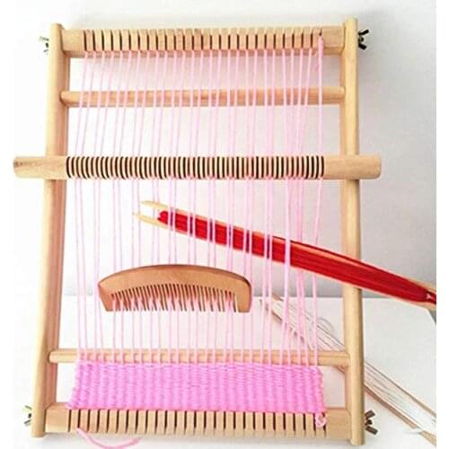 New Style Mini Weaving Loom Creative Educational Toy Wood DIY Hand-knitted Machine Toy for Kids DIY Apparel Sewing Accessories