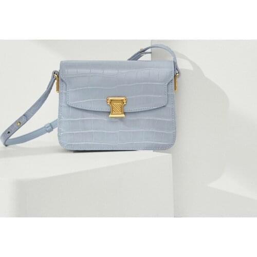 OUSSON New Design Small Square Leather Underarm Bag Exquisite Female Retro Crocodile Pattern Crossbody Bag