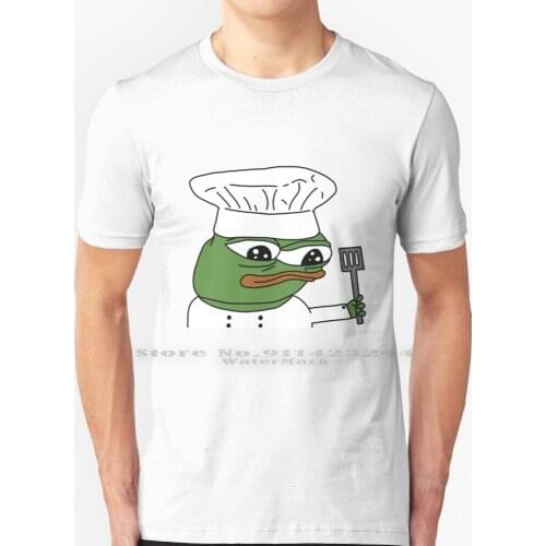 Peepo Chef T Shirt 100% Pure Cotton Chef Cooking Twitch Emote Cute The Frog Peepo Memer Reddit Discord Hat Costume Doge Sive