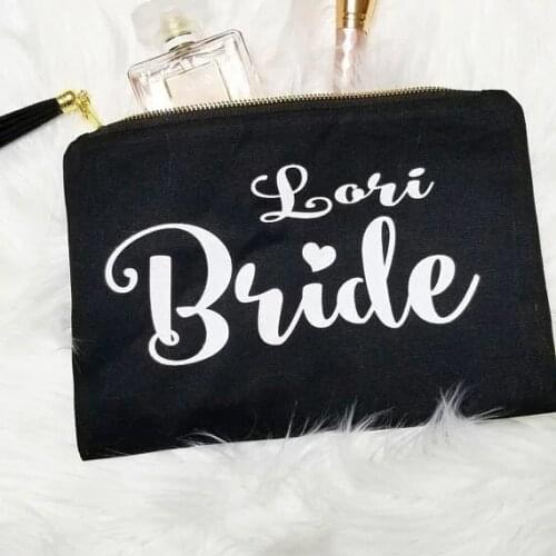 Personalized bride Makeup bag, maid of honor cosmetic bag, bridesmaid cosmetic bag, bridesmaid makeup bag, bridesmaid gifts