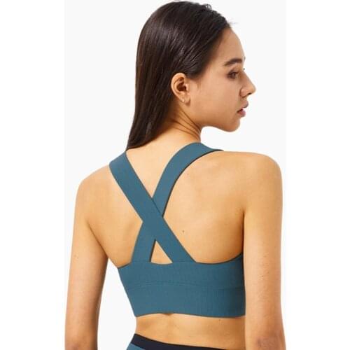 Sexy Tights Crop Top Sports Bra For Women Gym Bralette Corset Haut Femme Summer Push Up Cross Beautiful Back To Gather Fitness