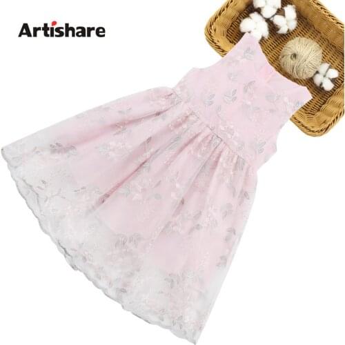 Girls Dress Sleeveless Girls Summer Dresses Flower Embroidery Dress Girl Party Teenage Clothing For Girls 6 8 10 12 13 14 Year