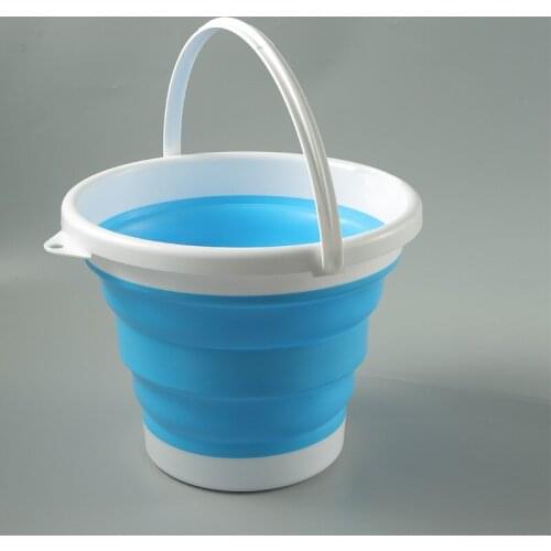 Portable folding bucket silicone plastic car bucket childrens outdoor fishing trip household multifunctional bucket