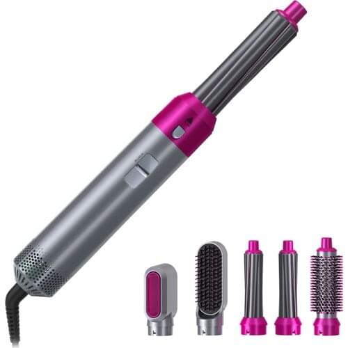 5 In1 Hair Dryer Comb One Step Multi Functional Hair Curling Styling Straightener Curler Electric Air Iron Wand Brush