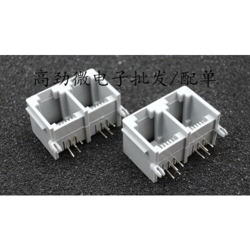 RJ11 gray 6P4C // RJ11 socket four-core telephone socket RJ11-90 horizontal