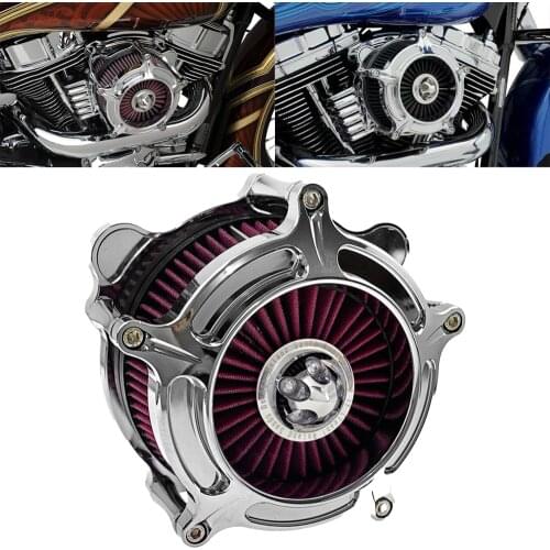 RSD Motorcycle Turbine Air Cleaner Chrome Filter For or Harley Sportster XL Dyna Street Bob Softail 00-21Touring Street Glide