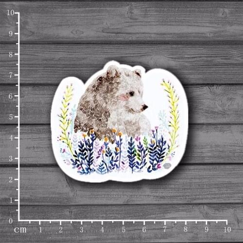 Hand-painted Bear Floweri Car Styling JDM decal Sticker for Graffiti Skateboard Snowboard Laptop Stationery Sticker[Single]