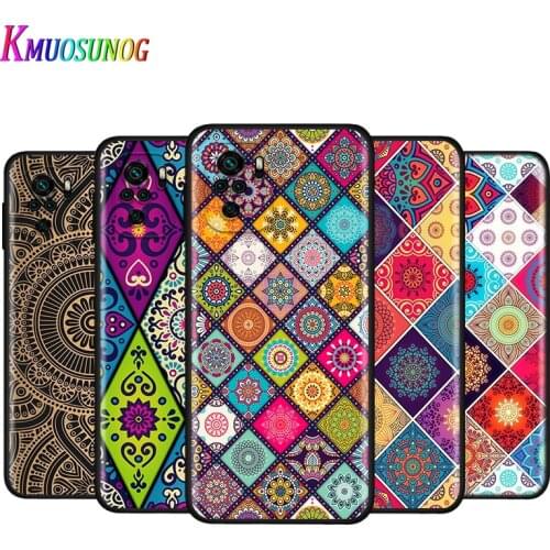 Silicone Cover Mandala flower pattern For Xiaomi Redmi Note 10 10S 9T 9S 9 8T 8 7 7S 6 5A 5 4 4X 5G Pro Max Phone Case