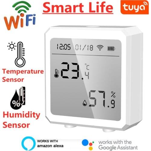 Indoor Hygrometer Thermometer Tuya WIFI Temperature and Humidity Sensor Controller Meter LCD Display for Alexa Google Smart Home