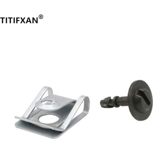 5 Sets Car chassis gearbox guard U-type metal screw iron sheet base fasteners clips for BMW 3/5/7 series Audi Mini rivet