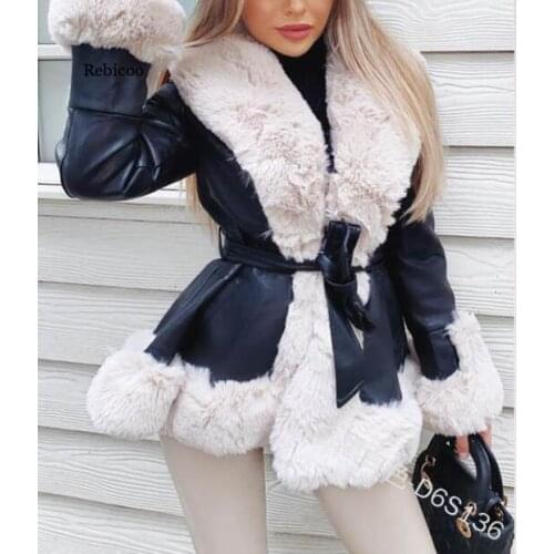 5Xl Plus Size Warm Womens Coat Faux Fur Mid-Length Coat Fashion New Women Jacket Lotus Leaf Swing Overcoat Winter