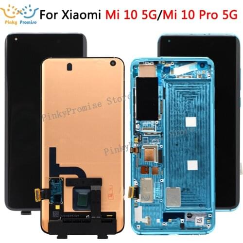 6.67'' Super AMOLED For Xiaomi Mi 10 lcd Touch Screen Digitizer Screen Assembly For Xiaomi Mi 10 Pro 5G LCD Display