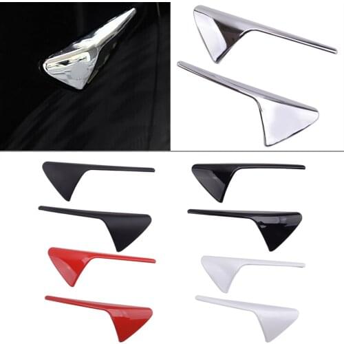 1 Pair ABS Car Side Camera Protection Cover Trim Sticker Fit for Tesla Model 3 X S Bright Black/Matte Black/Silver/White/Red