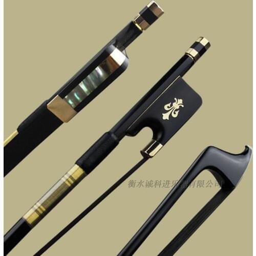 1 pc Strong prefessional carbon fiber viola 4/4 bow round and straight stick Mongolia black horestail