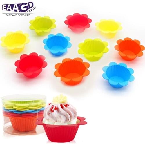 10Pcs/Set Silicone Cupcake Liners Baking Cups- Reusable & Nonstick Muffin Molds - Cupcake Holders Gift set