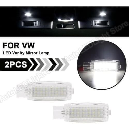 2Pcs For VW Golf4 5 6 7 Plus Passat B5 B6 B7 CC Jetta Polo Beetle Tiguan EOS Bora LED Vanity Mirror Light Interior Reading Lamps