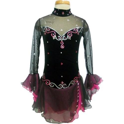 2016 Competition Figure Ice Skating Dresses Adult With Spandex Graceful New Brand Figure Skating Competition Dress DR2586