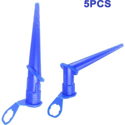 5pcs Glass Glue Tip Mouth Pointing Caulking Nozzle Durable Universal Construction Tools Odorless Blue Sealing Professional