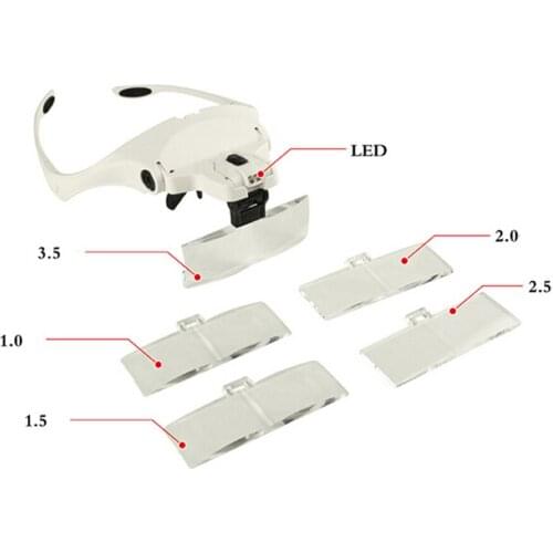 Free Shipping Hot selling Headhand Led Lamp With Magnifier for makeup/tattoo/grafting eyelash