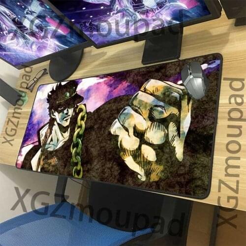 XGZ Large Mouse Pad Black Lock Edge Strong Boy Anime JoJos Bizarre Adventure Custom Office Computer Desk Mat Speed Non-slip Xxl