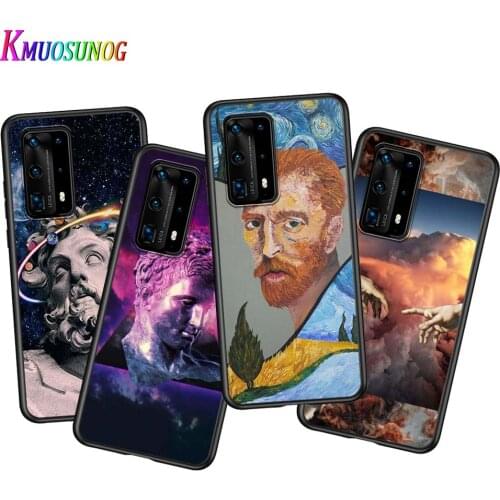 For Huawei P40 P30 P20 Pro Lite E Plus 5G Matte Phone Case Medusa Vaporwave Art for Huawei P10 P9 P8 Lite Phone Cover