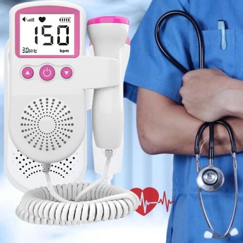 Fetal Doppler Home health fetal heart rate monitor with portable replaceable battery 2.5M fetal heart rate monitor baby heart