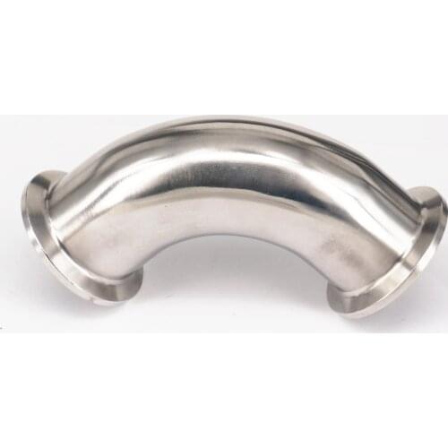 19mm O/D 304 Stainless Steel Sanitary Ferrule 90 Degree Elbow Pipe Fitting 1.5" Tri Clamp