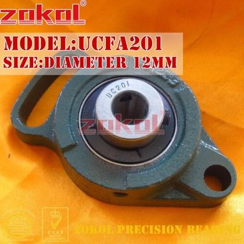 ZOKOL bearing UCFA201 LA90501 Pillow Block Ball Bearing Units diameter 12mm