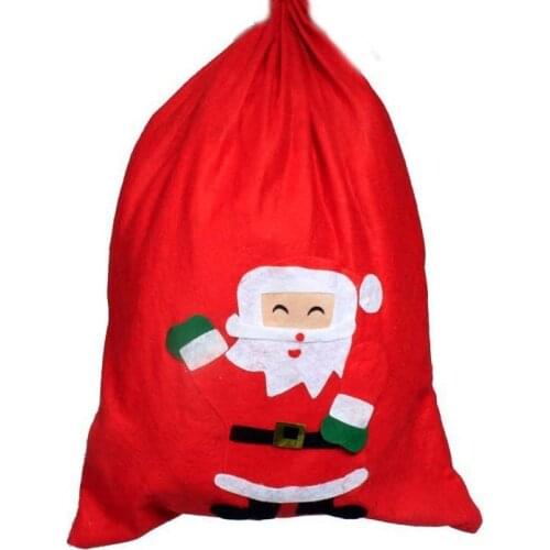 Hot sale Christmas Day Decoration Santa Large Sack Stocking Big Gift bags HO HO Christmas Santa Claus Xmas Gifts