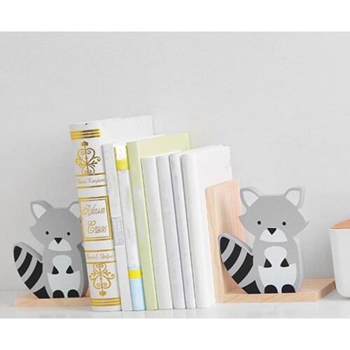 Bookends Book Storage Space-saving Wooden Desk Decor Practical Bookshelf for School