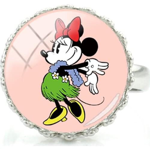 Disney Funny Conductor Minnie Ring Trend Personality Fashion Ring Craft Glass Ring Ring Jewelry Girl Jewelry Accessories