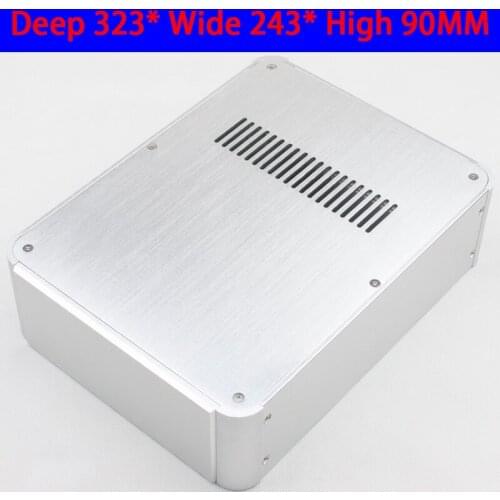 KYYSLB 323*243*90MM WA73 All Aluminum DAC Amplifier Chassis Box House DIY Enclosure with Feet Screws Amplifier Case Shell