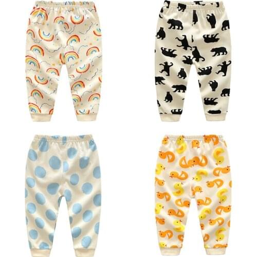 Spring Hot sale 0-2 years cartoon 4 colors cotton baby pants 6-24 month baby boy pants children girls harem pants Baby Pants