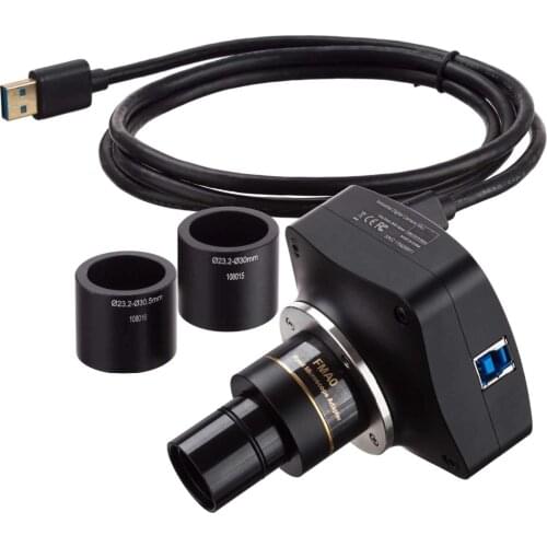 AmScope 5MP Global-shutter Low-light USB3.0 C-mount Microscope Camera with Calibration Slide MU503-GS-CK