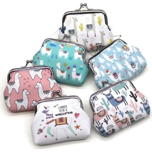Cartoon Alpaca women girls mini wallets cute kids coin purses ladies hasp money bags girls change purse Female children pouch