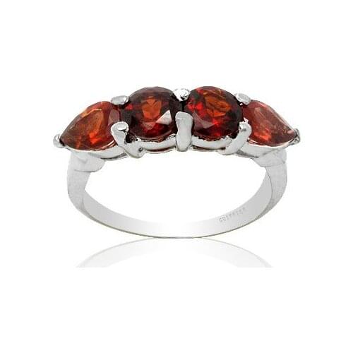 Fashion Silver Garnet Ring for Office Woman 100% Natural Garnet Silver Ring 925 Silver Garnet Jewelry Gift for Woman