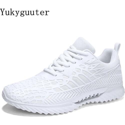 Men Running Shoes Flats Sports Sneakers Breathable 2019 Summer Walking Mesh Shoes Man Athletic Lace Up Comfortable Good Quality